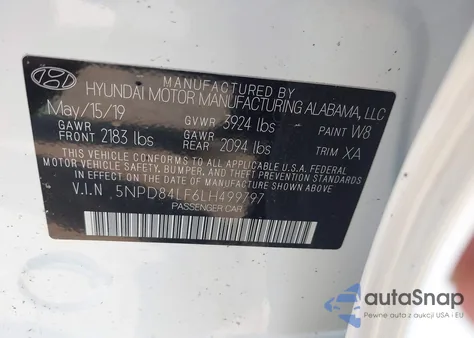 2020 Hyundai Elantra Value Edition из США, поврежденный, VIN 5NPD84LF6LH499797